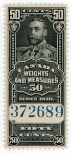 (I.B) Canada Revenue : Weights & Measures 50c