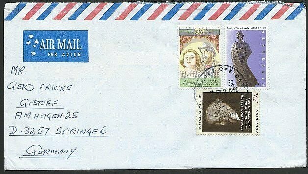 AUSTRALIA 1990 cover to Germany - nice franking - Sydney Pictorial pmk.....47293