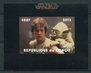 Star Wars Stamps 2013 MNH Luke Skywalker Yoda 1v IMPF M/S 