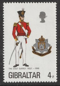 Gibraltar 340 Military Uniforms 7 The East Surrey Regt 1846 4p MNH 1975