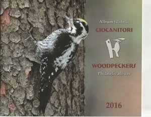 ROMANIA 2016 STAMPS FOLDER Woodpecker birds nature LIMITED EDTION