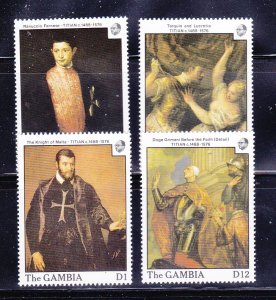 Gambia 755-757, 760 MNH Art, Paintings