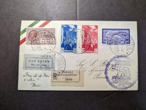 1933 Registered Tripolitania Airmail LZ 127 Graf Zeppelin Cover Tripoli to Rome