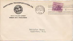 United States Wisconsin Green Bay Station A 1934 machine  Illustrated corner ...