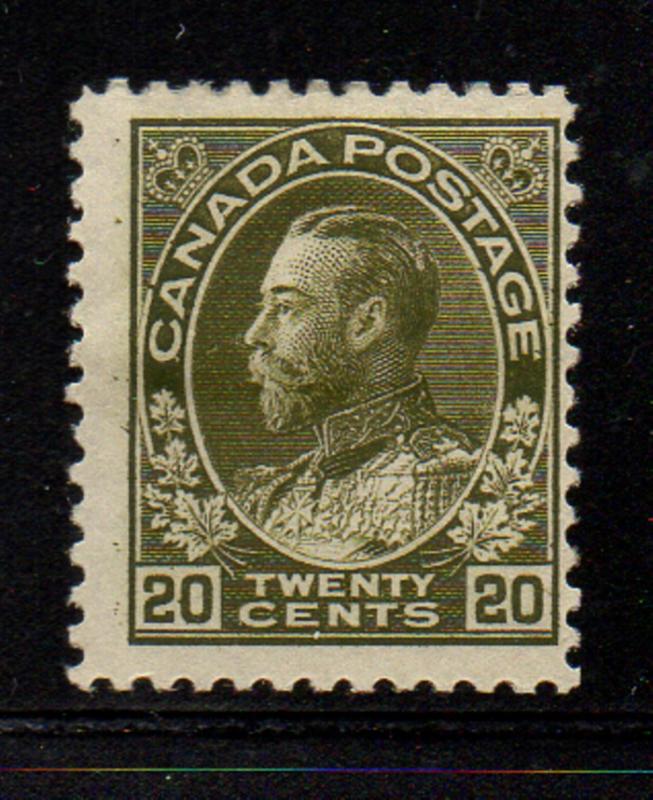 Canada Sc 119 1925 20c olive green GV Admiral stamp mint 