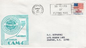 FIRST FLIGHT WESTERN AIRLINES 50 YEARS - LOS ANGELES, CA  1976  FDC17676