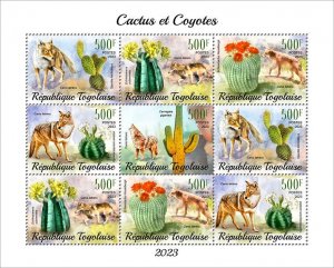 TOGO - 2023 - Cactii and Cayotes - Perf 9v Sheet - Mint Never Hinged