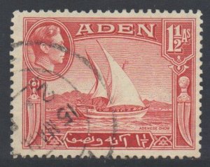 Aden Scott 19 - SG19, 1939 George VI 1.1/2a used