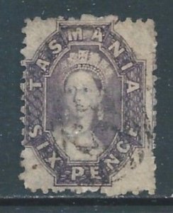 Tasmania #32c Used 6p Queen Victoria - Wmk. 75 - Violet