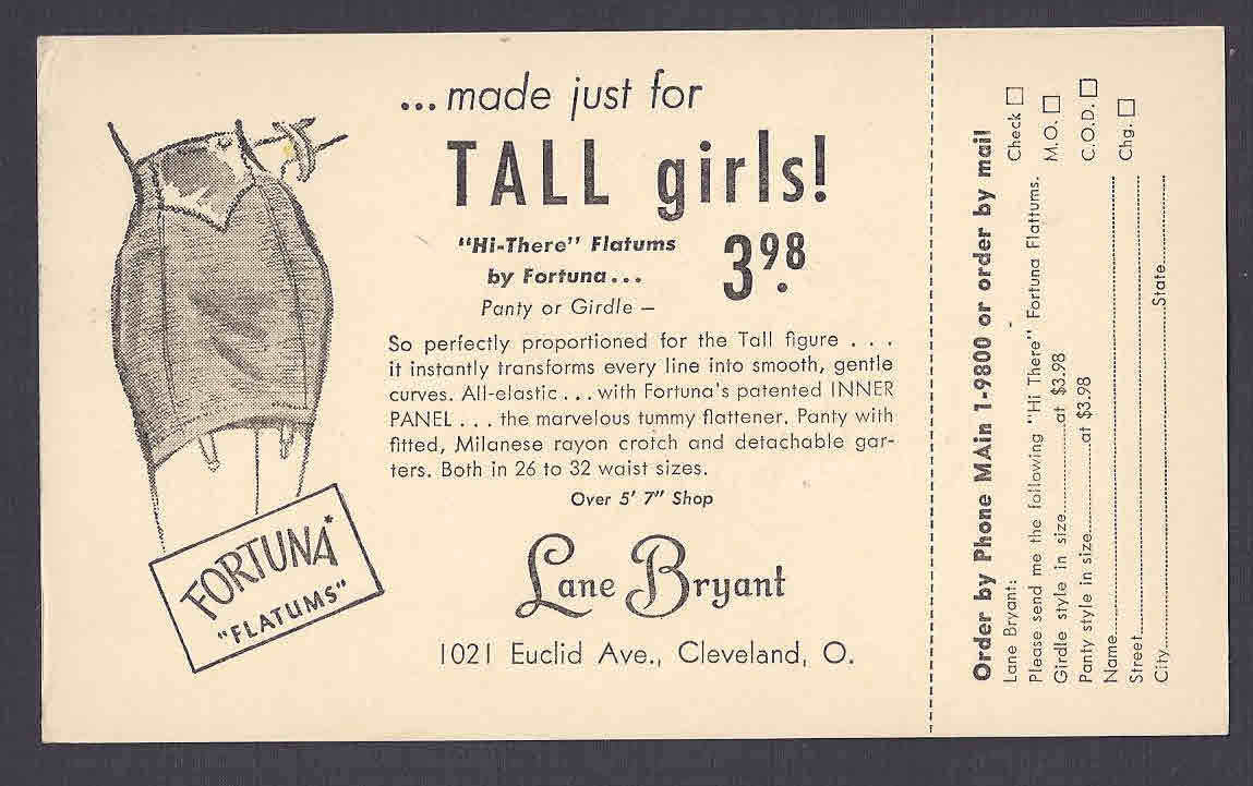 1951 Lane Bryant AD for Girdles, Cleveland OH