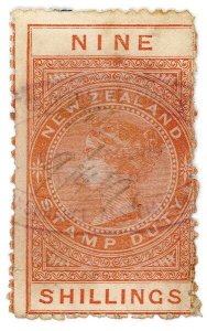 (I.B) New Zealand Revenue : Stamp Duty 9/- (1882)