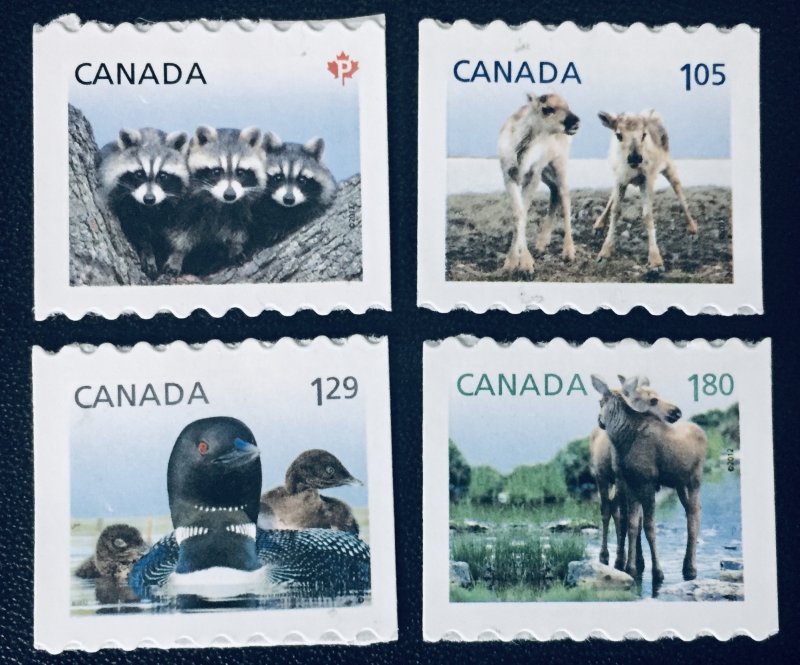 Canada #2506-2509  4 Juvenile Wildlife Coils MNH