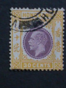 ​HONG KONG-1912 SC#118 110 YEARS OLD-KING GEORGE V-USED VF-FANCY CANCEL
