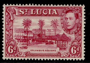 ST. LUCIA GVI SG134, 6d claret, M MINT. Cat £16.