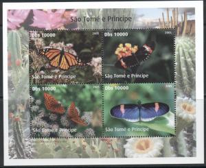 SAO TOME PRINCIPE SHEET BUTTERFLIES INSECTS