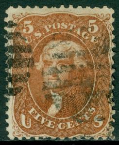 EDW1949SELL : USA 1862 Scott #75 Used. Fresh & Choice stamp. PSAG Cert. Cat $450 
