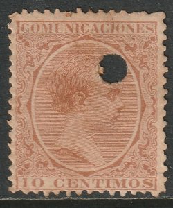 Spain 1889 Sc 259 used telegraph cancel toning