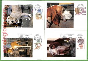 14700 - SPAIN - SET of 4 Pieces MAXIMUM CARD - 1983 Dogs ANIMALS-