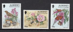 Alderney 1997 - Fauna & Flora 3 new values superb Unmounted mint NHM