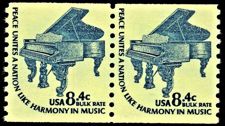 US 1615C MNH VF 8.4 Cent Piano Pair