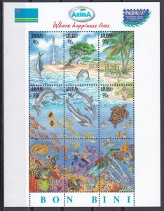 Aruba, Fauna, Birds, Fishes, Marine Life, Dolphins, Turtles / MNH / 1997