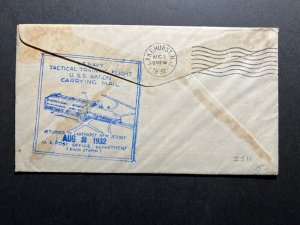 1932 USA Zeppelin Airmail Cover USS Akron Lakehurst NJ to Roslindale MA Training