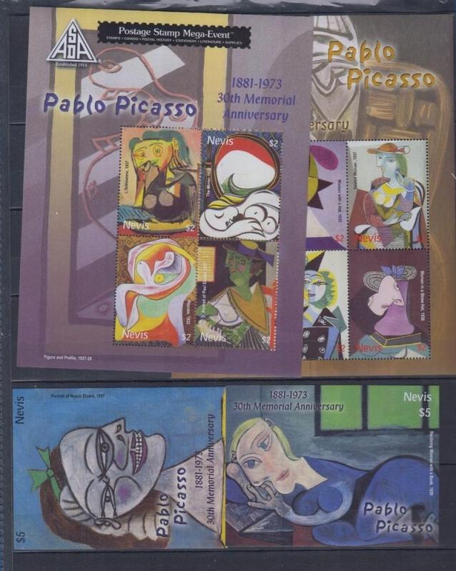 NEVIS 4 SHEETS ART PAINTINGS PABLO PICASSO