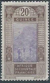 French Guinea 74 (mh) 20c ford at Kitim, brn & vio (1913)