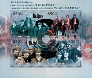 GUINEA BISSAU - 2013 - The Beatles - Perf 4v Sheet - Mint Never Hinged