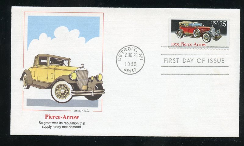 US 2382 Classic Automobiles - Pierce Arrow UA Fleetwood cachet FDC