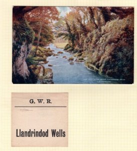 GB Wales LNWR RAILWAY Card & GWR Label Llandrindod Wells Craven Arms RL146 