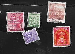 NEPAL 84-88 MINT HING 1956 ISSUE