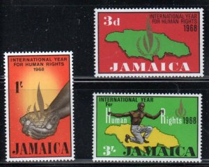 Jamaica Sc 271-273 1968 Human Rights Year stamp set mint NH