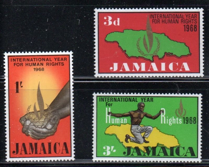 Jamaica Sc 271-273 1968 Human Rights Year stamp set mint NH