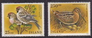 Iceland # 808-809, Birds, Mint NH, 1/2 Cat.