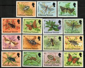 Falkland Islands Stamp 387-401  - Insects, spiders, beetles