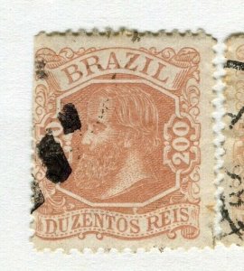 BRAZIL; 1880s early classic Pedro issue used 200r. value