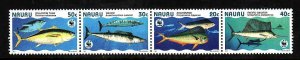 Nauru-Sc#443- id8-Unused NH strip-Marine Life-WWF-Fish-1997-