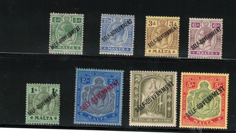 Malta #77 - #84 Very Fine Mint Lightly Hinged Set