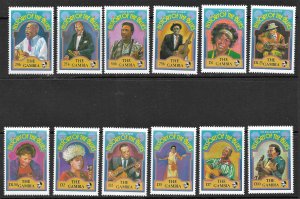 Gambia Scott 1178-1189 MNH History of the Blues Set of 1992