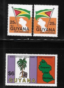 Guyana 1983 Flag and Map Sc 608, 610 MNH A1510