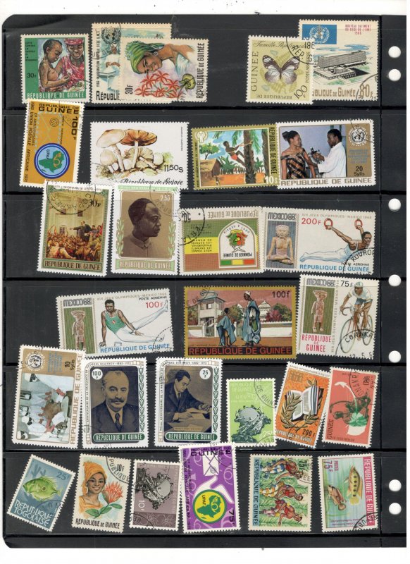 GUINEA COLLECTION ON STOCK SHEET, MINT/USED