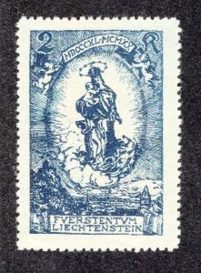 Liechtenstein 1920 2k dark blue Madonna, Scott 49 MH, value = $1.00