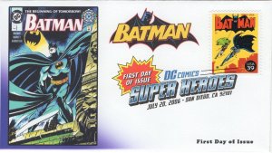 AO-4084o-1, 2006, DC Comics Super Heroes, Batman Cover, FDC, Add-on Cachet. Digi