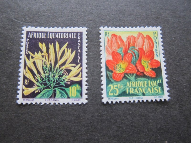 French Equatorial Africa 1958 Sc 200-1 set MH