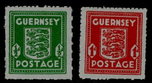 SG4-5, BLUISH PAPER SET, M MINT. Cat £50. GUERNSEY