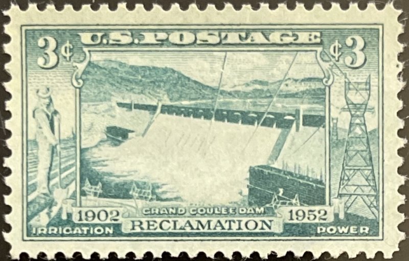 Scott #1009 1952 3¢ Grand Coulee Dam MNH OG VF