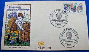 GERMANY (DDR) - 1980 - 200 YEARS WINEMAKING IN MIDDLE EUROPE FDC   (GGG32)