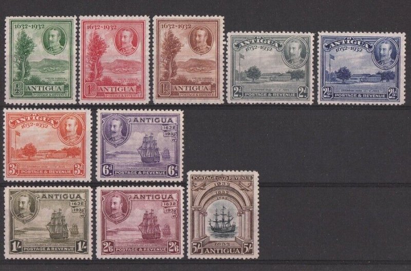 ANTIGUA 1932 Tercentenary set ½d to 5/-.