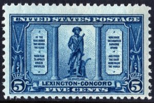 SC#619 5¢ Lexington-Concord Issue (1925) MNH